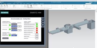 VIDEO Dimostrazione Virtual commissioning imp. di smistamento interfaccia TiaPortal PLC S7-1500 – HMI e Siemens NX
