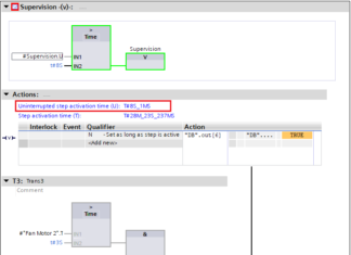 La condizione di monitoraggio come Supervisione programmando in SFC-GRAPH in TIA Portal con S7-1500
