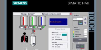 Esempio applicativo: schermata ricetta standard – Con Siemens S7-1500 HMI Simatic TP900 Comfort