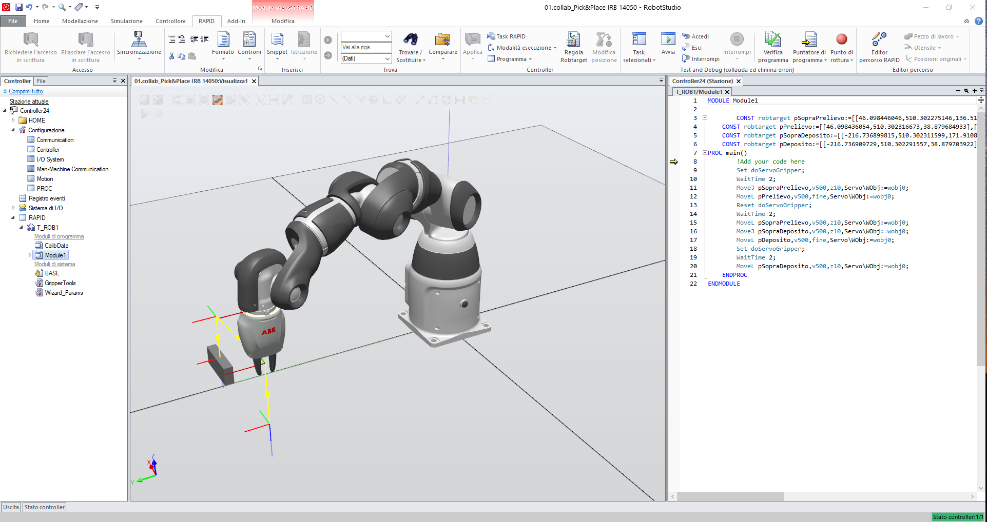 TUTORIAL ESERCIZIO - ESE01 Robotica Collaborativa - Pick&Place ABB IRB ...