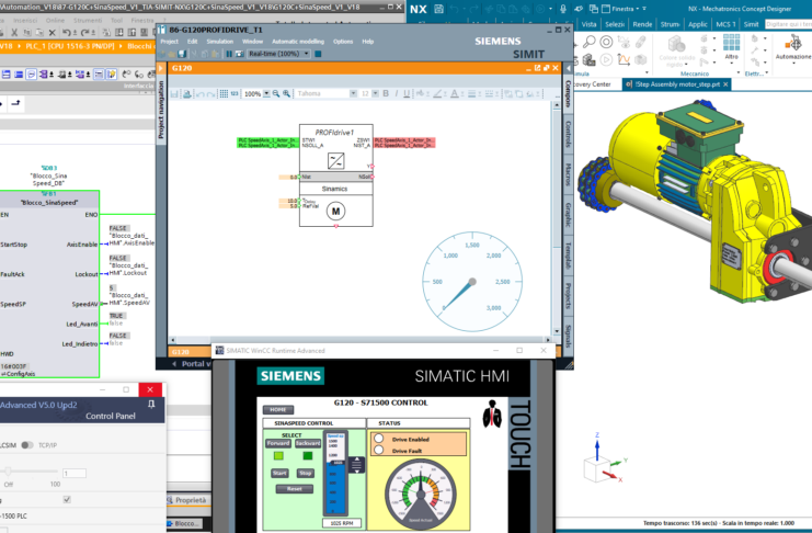 Programmare e simulare SINA_SPEED e SINAMICS G120 con SIMIT e NX MCD in TIA Portal sina_speed g120 simit nx mcd