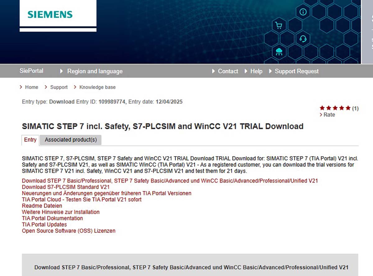 link download tia portal v21