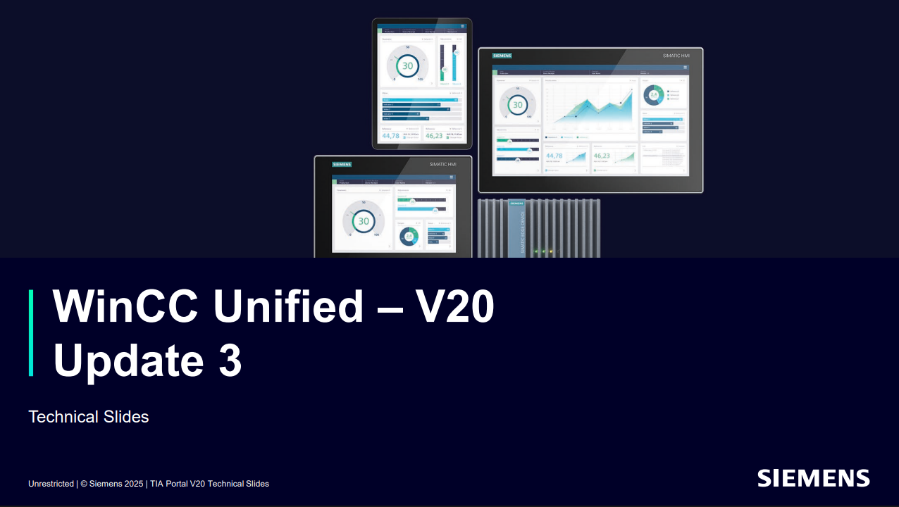 Disponibile al Download WinCC Unified – V20 Update 3 [05/2025 ...