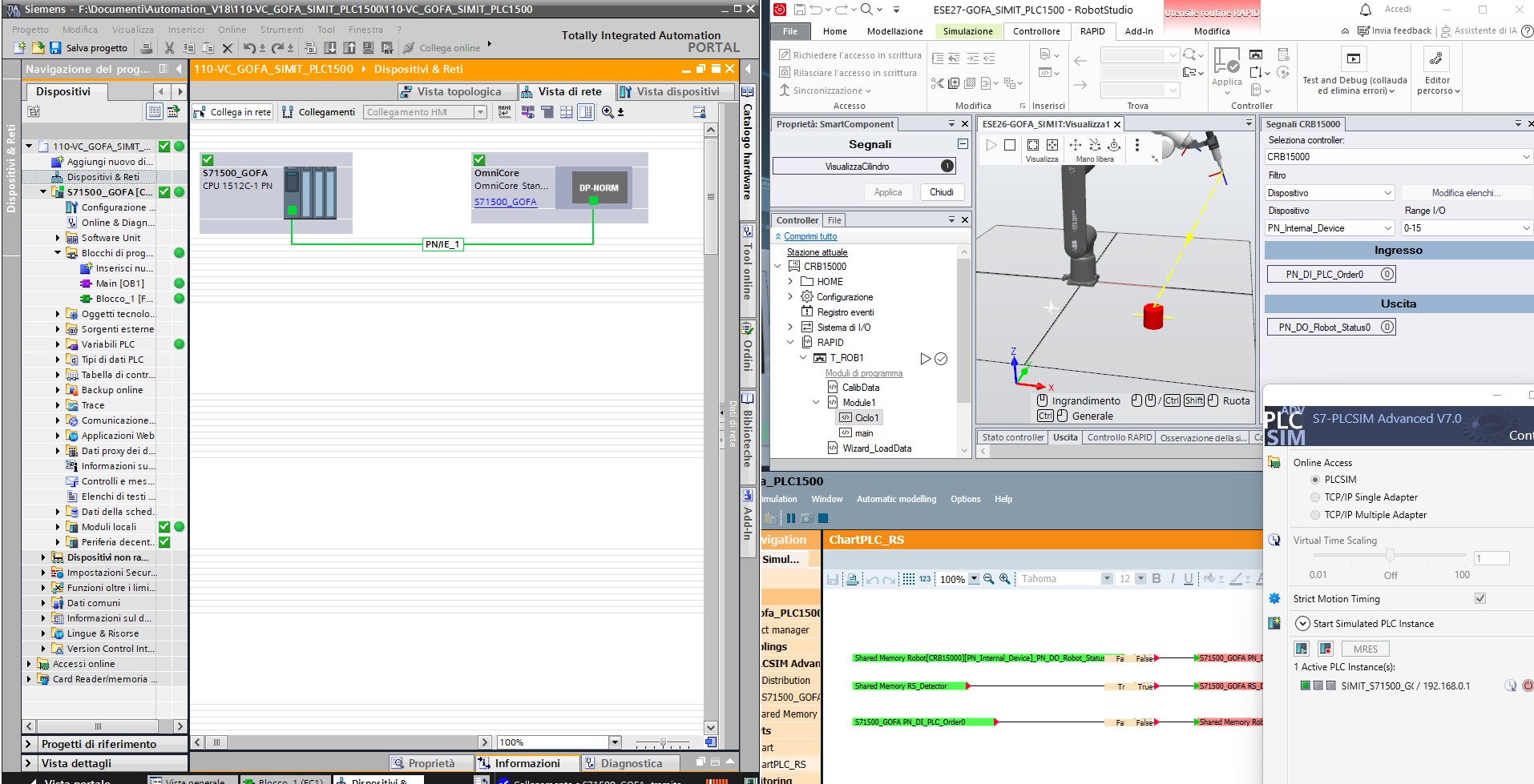 EP03di3 - Siemens Tia Portal e SIMIT con ABB RobotStudio in Virtual Commissioning