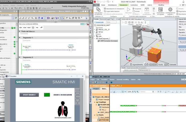 TUTORIAL – Virtual Commissioning completa tra Siemens Tia Portal e SIMIT con ABB RobotStudio in PLC1500 + IRB120 Irc5 TUTORIAL04 - Virtual commissioning completa tra RobotStudio Tia Portal PLC1500 con HMI e SIMIT