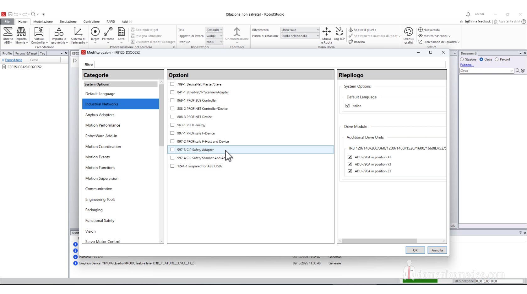 scheda ABB DSQC652 Digital IO DeviceNet in RobotStudio
