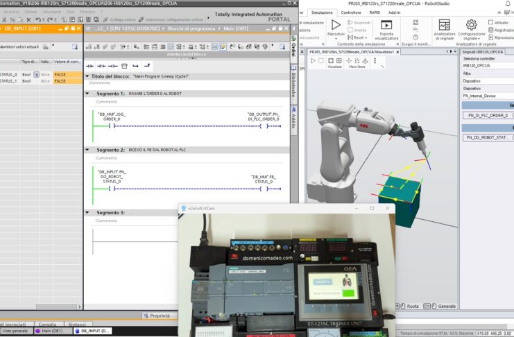 DEMO – Virtual Commissioning con ABB RobotStudio comandato da PLC S7-1200 e HMI reale connessi in OPC UA virtual commissioning con robotstudio comandato da plc e hmi reale