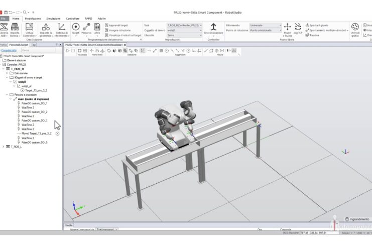 ESE08 coll – ABB RobotStudio creazione Smart Component Slitta per Yumi IRB14000 controllo da IRC5 Smart Component Slitta per Yumi CRB14000 controllo da IRC5