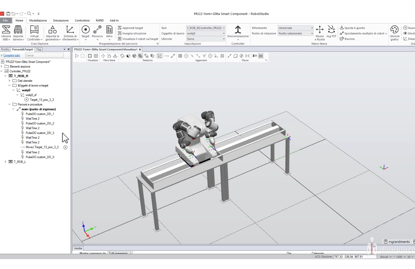 Smart Component Slitta per Yumi CRB14000 controllo da IRC5