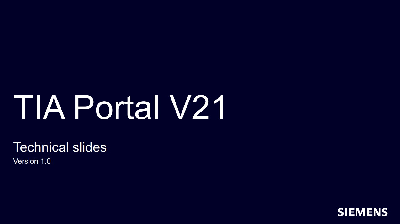 Tia Portal V21 - technical slides