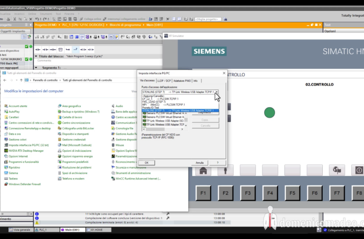 TUTORIAL – Programmare con Siemens TIA Portal utilizzando un PLC reale e HMI simulato plc siemens reale e hmi simulato