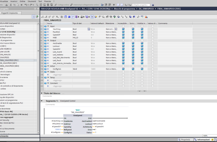 L’interfaccia dei blocchi in TIA Portal: come usare correttamente Input, Output, InOut, Static, Temp e Constant