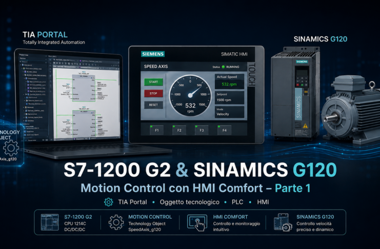 TUTORIAL Part1 – Siemens S7-1200 G2, SINAMICS G120 e Motion Control: dalla configurazione in TIA Portal alla simulazione con SIMIT TiaPortal V21 PLC 1200 G2 con MotionControl e oggetto tecnologico