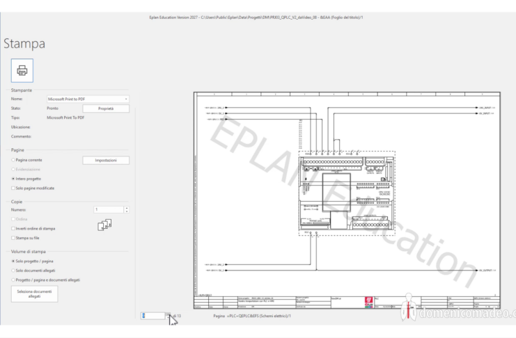 13 Corso EPLAN Education – Completamento progetto, valutazioni, stampa e backup 13 Corso EPLAN Education progetto PLC HMI valutazioni stampa e backup